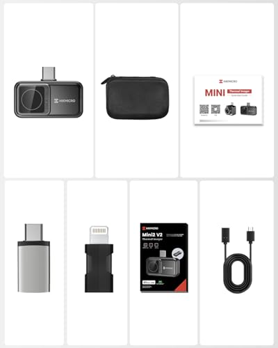 Wärmebildkamera HIKMICRO Mini2 V2 – iOS/Android, 256 x 192 IR-Auflösung, SuperIOR, 50° Weitwinkel, USB-C/Lightning (unterstützt iPhone 17)