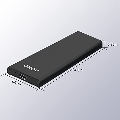 Image of AOKO Aluminum M.2 Enclosure NVMe SATA SSD Reader Adapter, External M.2 SSD to USB-C 3.2 Gen 2 (10 Gbps) NVMe Enclosure for M.2 PCIe NVMe & SATA(NGFF) SSDs
