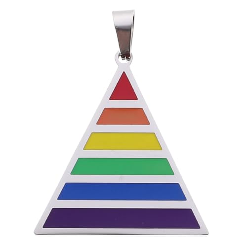 DECORNIJIA Herren Halskette Dreieck Anhänger Edelstahl Titanstahl Rainbow Schmuck Langlebig Modisch Geschenk für Männer Vielseitig Kombinierbar