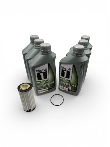 Synthetic Motor Oil Change Kit compatible with Porsche Macan 2.0T engine 2017-2024, 0W-20, 6 Quarts with OEM Filter