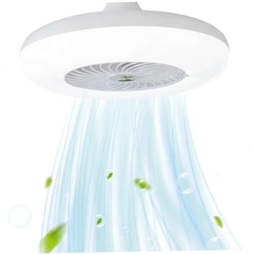 Ventilador de techo con luz para techos bajos con base E27 regulable 4