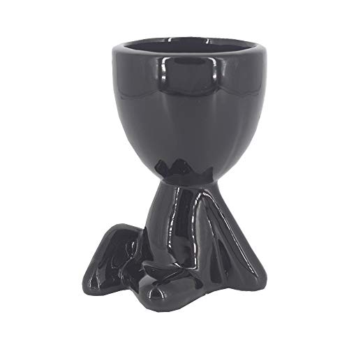 Vaso Planta Robert Plant Perna Cruzada Mãos no Chão Preto