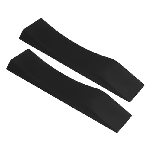 ULTECHNOVO Weight Plate Loader Tool Barbell Holder Deadlift Mat Noise Protective Silicone Wedge Design Black