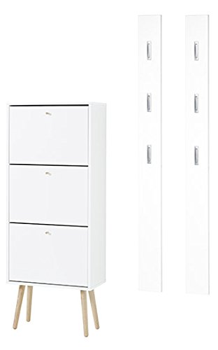 Germania 3-tlg. Garderoben-Set 8408-84 GW-Senja | Im skandinavischen Stil | 128 x 200 x 26 cm - 8408-84 Germania 3-tlg. Garderoben-Set 8408-84 GW-Senja | Im skandinavischen Stil | 128 x 200 x 26 cm