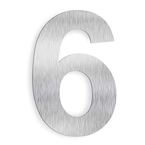 House Number-8 Inch Stainless Steel Floating Home Address Number, Rustproof & Easy Install, Silver, Number 6 #TOP8