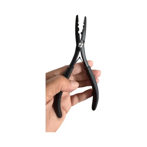 MIRACLE Hair Extension Bead Remover Pliers 7 Inch Professional Micro Link and Nano Ring Removal Tool Stainless Steel 2 Hole Black