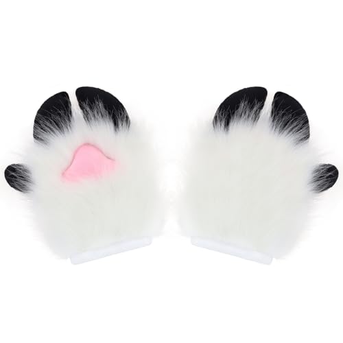 Guantes peludos de cosplay articulados y flexibles con garras para disfraces detallados
