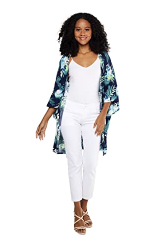 Image of Family Matching Hawaiian Clothes, Orchid Breeze Navy | Lightweight 100% rayon • Family matching outfits • Beach vacations • Luaus • Cruises • Family photos