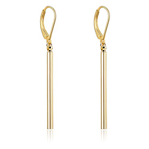 Minimal Long Vertical Bar Dangle Earrings for Women Gold Plated Simple Geometric Line Stick Drop Earrings for Men Dainty Fashion Jewelry