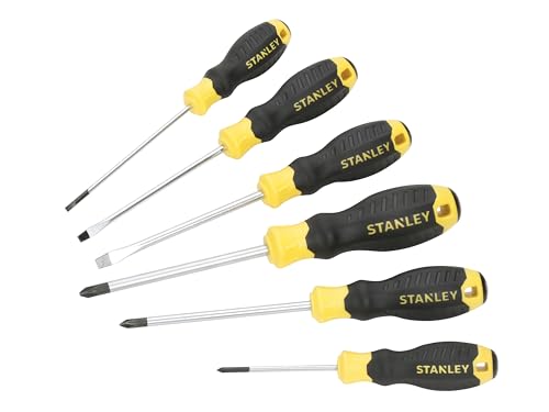 Stanley Cushion Grip™ Screwdriver Set, 6 Piece, Manufactured to The strictest Standards and Specifications. Suitable for demanding high Torque Applications.