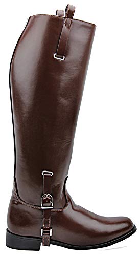 Mens Man Dignity Dress Dressage Horse Riding Boots Stylish Fashion Equestrian Pull On Brown3