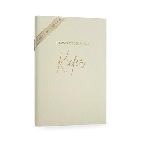 DeinWeddingshop Stammbuch Hochzeit personalisiert aus echtem Leinen handgefertigt inkl. vorgedruckten Innenseiten - A4 oder Klassisches 16x21cm