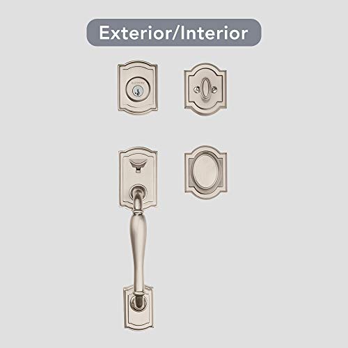 Baldwin Wesley, Front Entry Handleset With Interior Knob, Featuring Smartkey Deadbolt Re-Key Technology And Microban Protection, In Satin Nickel #TOP1