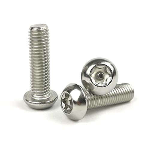 DRZONDIO Tornillos para Metales Torx Tornillo de Seguridad 304 Acero Inoxidable Tornillo de Cabeza Redonda Quincunx con Núcleo, M4*10mm (20 pcs) Cover