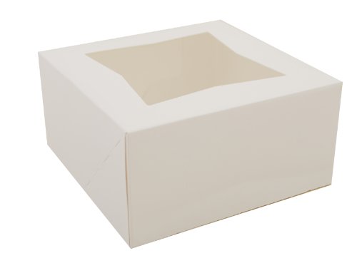 Southern Champion Tray 24023 Paperboard White Window Bakery Box, 6" Length X 6" Width X 3" Height (Case Of 200) #TOP21