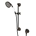 Rohl 1300EPN Country Anti-Cal Single Function Hand Shower Set with White Resin Handle, Slide Bar, Hose and Wall, Polished Nickel