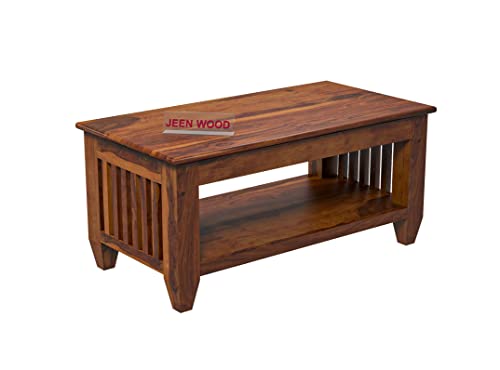 Image of Sheesham Wooden Center Table, Coffee Table, for Living Room Furniture - Honey Finish