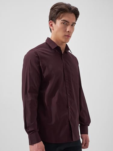 Image of Highlander Men's Slim Fit Formal Shirt | Solid Formal Shirt for Men | Comfortable Fabric | Stylish Design for Everyday Use & Office Wear