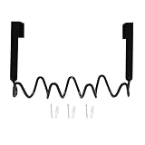 KISWIAR Wave Heavy Duty Over The Door Hook, Behind The Door Coat Rack with 4 Hooks, Easy to Install Wave Shaped Hangers for Closet, Bedroom and Laundry Room (Black)