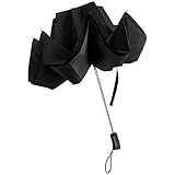 BetterBrella Travelbrella Windproof Travel Umbrella Portable Light Compact Collapsible Folding Umbrella 40.5' Wide Canopy with Automatic Open Close Button Backpack Umbrella for Men Women (Black)