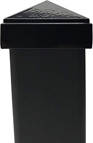 2" x 2" Aluminium Pyramid Post Cap for Metal Posts - Pressure Fit - Black (4 Pack) - Thumbnail 4