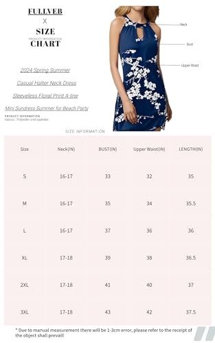 Fullveb M Blue Mixed Plum Flower Womens Casual Halter Neck Dress Sleeveless Floral Print A-Line Mini Sundress Dresses Summer For Beach Party Dress 2024 thumb #5
