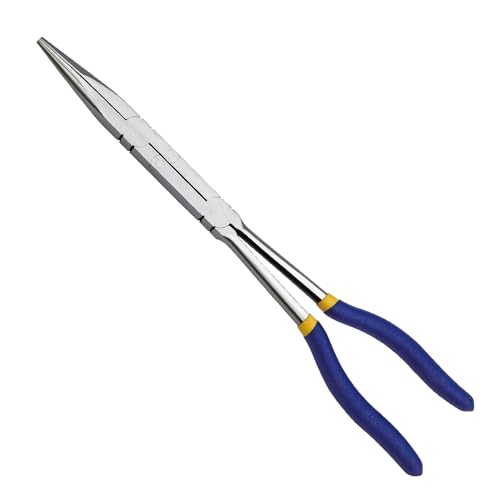 Ptilsery 13Inch Two Pivots Pliers Industrial Precise Pointed Nose Long Reach Compound Action Pliers Straight Needle Plier cover