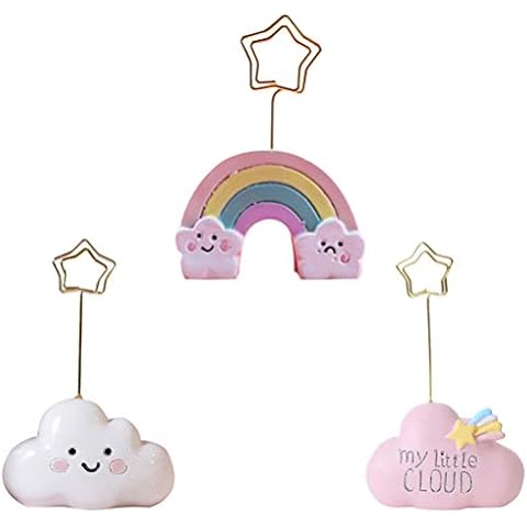 TOYANDONA Rainbow Cloud Place Card Clip Stand Cover