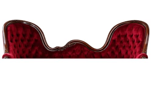 Image of Victorian Style Chaise Lounge, Tufted Cream Upholstery, Mahogany Wood Frame, Classic Living Room Furniture (Deep Burgundy Red)