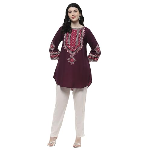 Image of BIBA Women Rayon Straight Printed Kurti