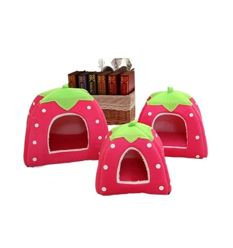 Lit chaud pour chat et chien rose S coussin amovible éponge douce lavable