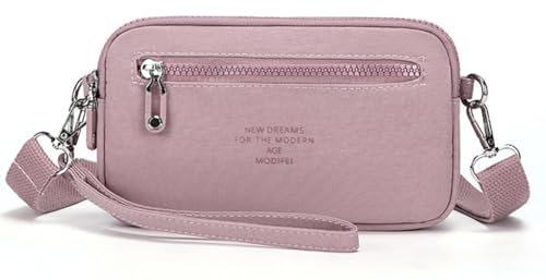Image of JANKS Small Crossbody Bags for Women Wristlet Wallets Nylon Shoulder Bag with 4 Zipper Carry All Purse Credit Card Holder