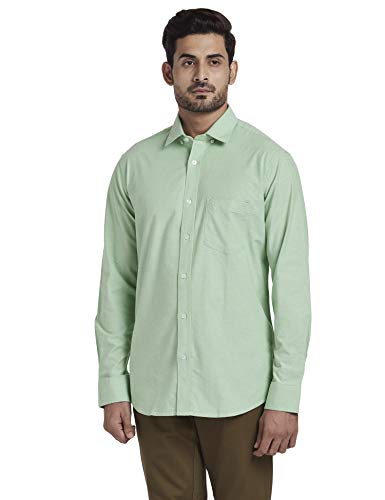 Image of COLOR PLUS Men's Solid Tailored Fit Shirt (CMSS26987-N4 Medium Green