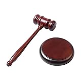 Gavel and Block Set, Handcrafted Wooden Auction Hammer Sound Block for Lawyer Judge Gifts(Brown)