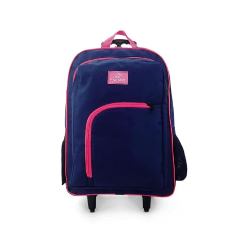 Mochila adulta notebook 15,6 executiva universitario rodinha (Azul Marinho/PINK)