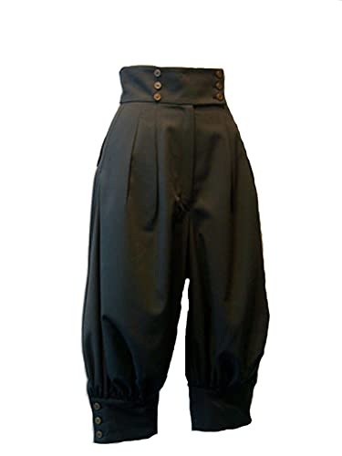 Gothic Lolita Pant Grommets Black Cropped Lolita Trousers