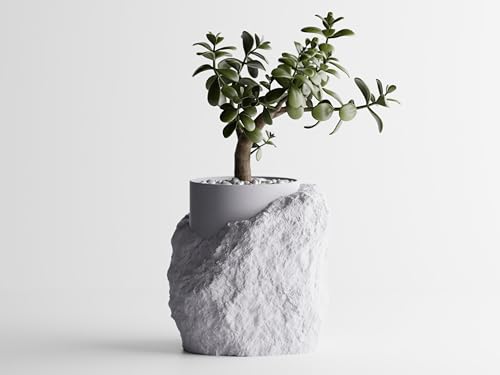 Gallery of Drip Realistic Stone-Inspired Garden Rock Planter – Unique