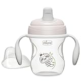 Chicco Semi-Soft Trainer with Bite-Resistant Spout and Spill-Free Lid 7oz. | Removable, Non-Slip Handles | Top-Rack Dishwasher Safe | Easy to Hold Ergonomic Indents | Grey | 6+ months