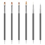 Artdone Nail Dotting Tools 6PCS Double-ended Nail Art Brushes Kit Nail Art Gel Polish Liner Brushes Design Pen For Nail Drawing And Nail Paint Brushes Small Detail Brushes