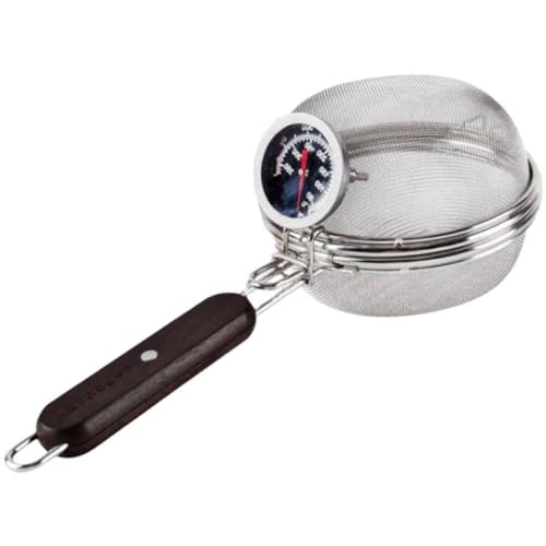 コーヒー豆ロースターツール ポータブル ステンレス スチール製 ハンディ コーヒーロースター メッシュ パン ツール 温度計付き 家庭用 屋外 コーヒー豆ベーキング用