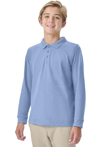 Image of Classroom School Uniforms Big Kid Long Sleeve Pique Polo CR835Y