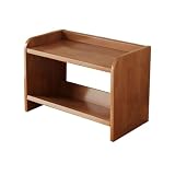 CFGH6FDF Desk Open 2-Tier Bookshelf Density Board and Bamboo Storage Rack for Home Kitchen Office Freestanding Book Shelf(Small)