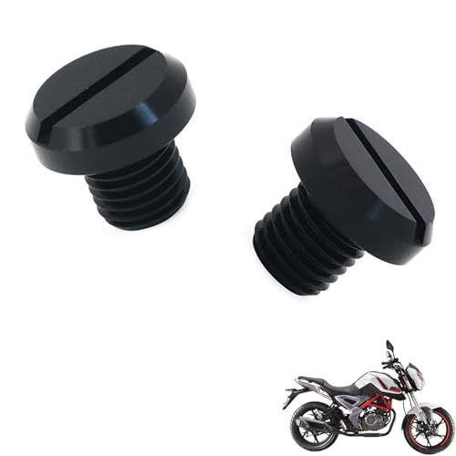 generisch 2PCS motorrad spiegel stopfen kompatibel mit Benelli Uno C 150,Motorcycle rearview mirror blind plug tuning zubehör(black)