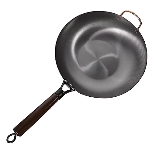 Wok plano de hierro PRETYZOOM con diseño antiadherente miniatura 1