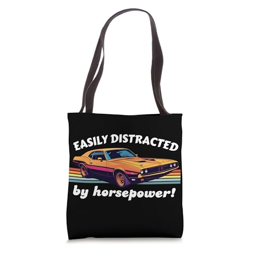 Easily Distracted By Horsepower American Muscle Car Lovers Tote Bag