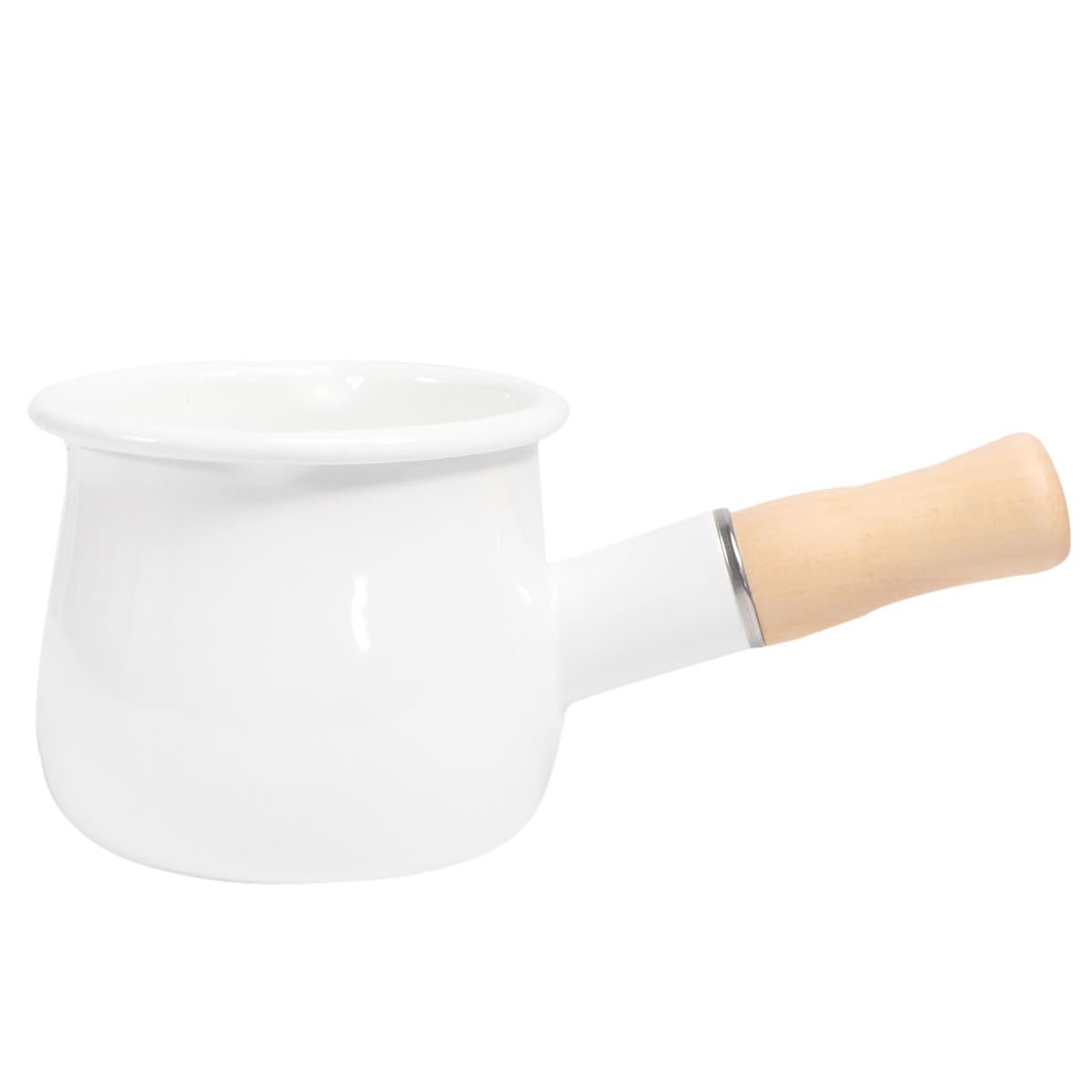 Casserole en émail rouge 10 cm avec poignée isolante pour sauce