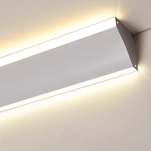 Rail de moulure pour cacher les rubans LED sous corniche de plafond - 2