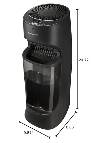 Honeywell Top Fill Tower Humidifier, Digital Humidistat, Black – Cool Mist Humidifiers for Bedroom, Home or Office with Space-Saving Tower Design - Image 3