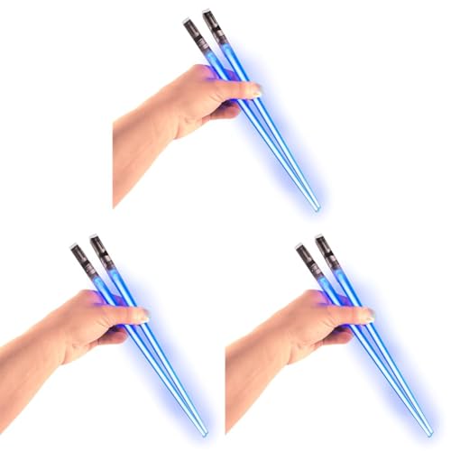 Image of ChopSabers Lightsaber Led Light Up Chopsticks (1 Pair, Blue) (Pack of 3)