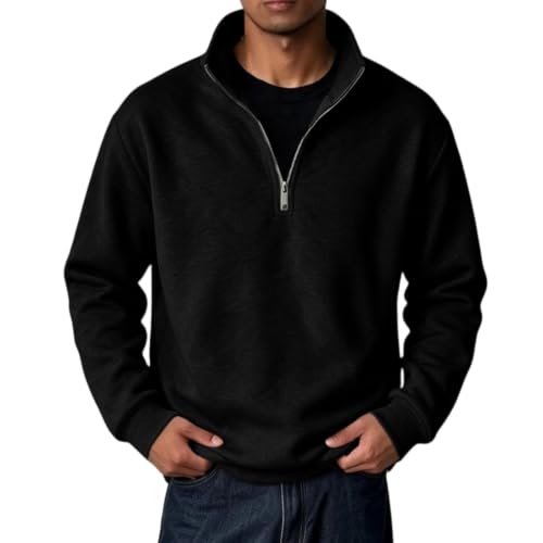 Half Zip Pullover Men Mockneck Fleece Big and Tall Half Zip Pullover - image 1